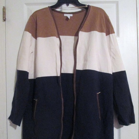 Charter Club Multi Colorblock Open Cardigan XL - Picture 2 of 9